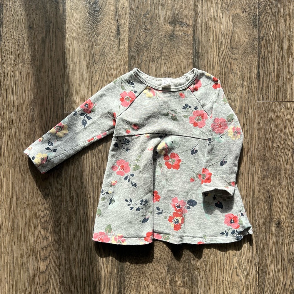 Gap Cotton Long Sleeve Floral Dress